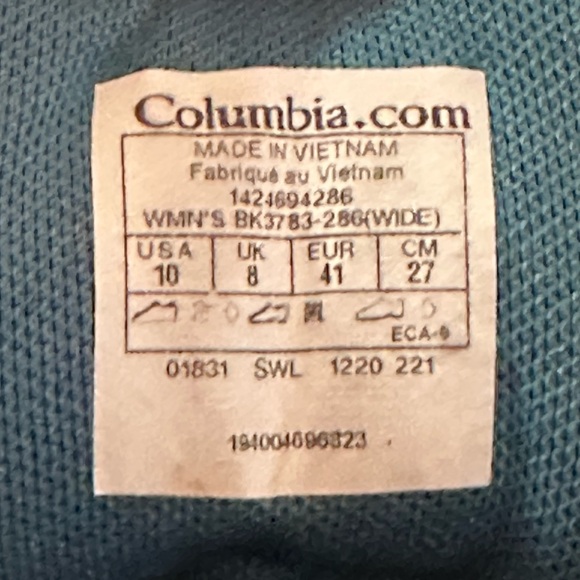 All grain leather brown & teal Columbia hiking boots - Picture 7 of 8